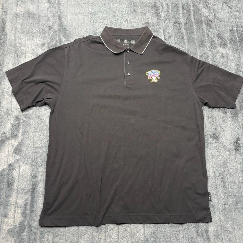 Nike Golf Mens XL Black Dri-FIT Allstate Sugar Bowl Polo Shirt Short Sleeve